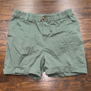 Style & Co. Olive Green Flat Front Shorts size 6 pockets cotton EUC!